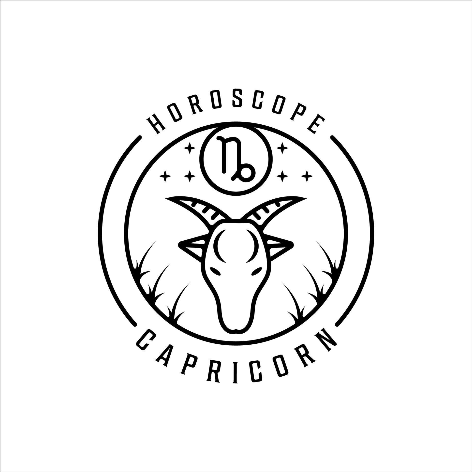 mountain goat zodiac of capricorn logo line art simple minimalist ...