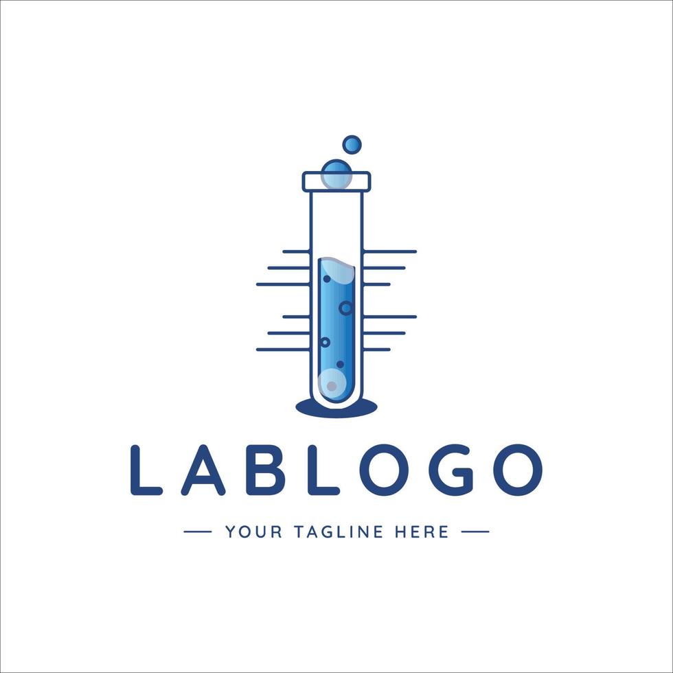 beaker lab logo line art vector illustration template icon design. liquid lab concept for company