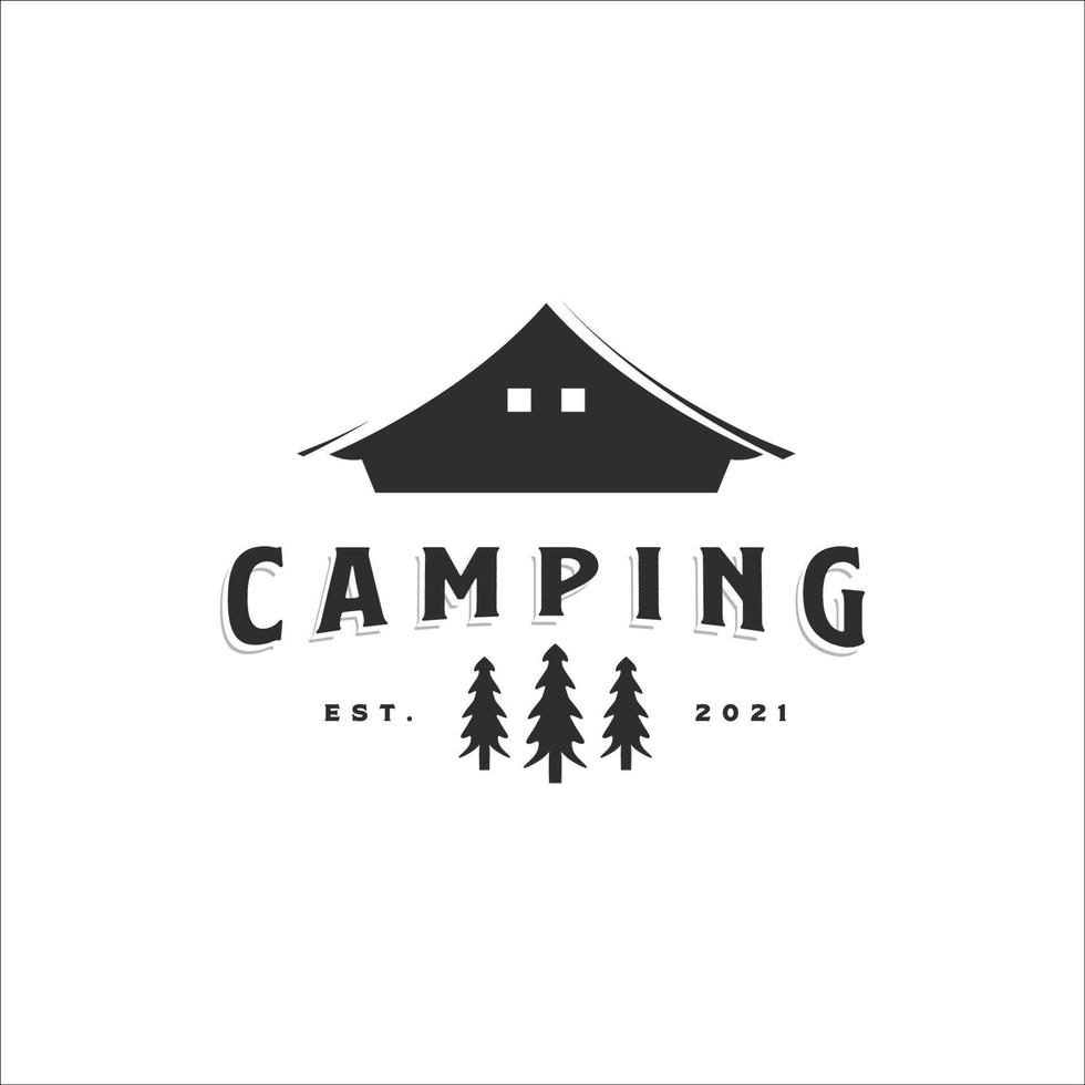 camping aventura logo vintage vector ilustración plantilla icono diseño. símbolo al aire libre para la compañía de viajes