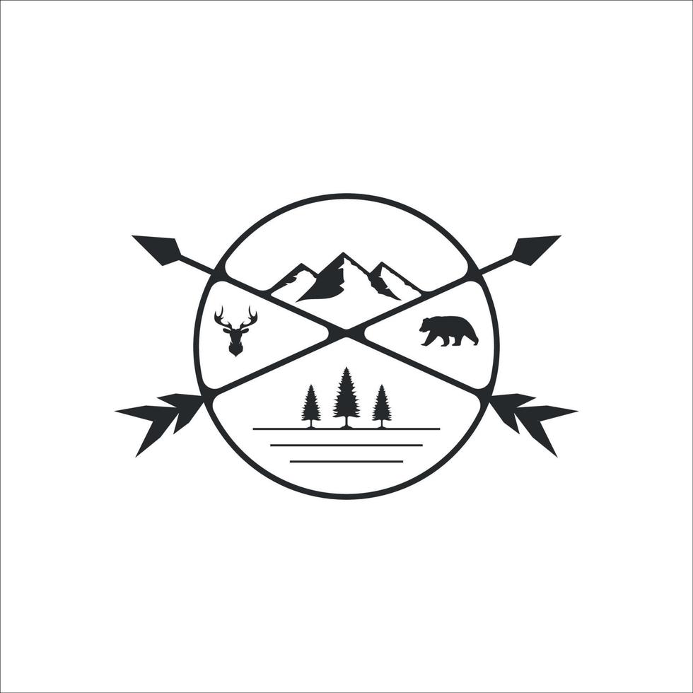 adventure wild life logo vintage vector illustration template icon isolated design