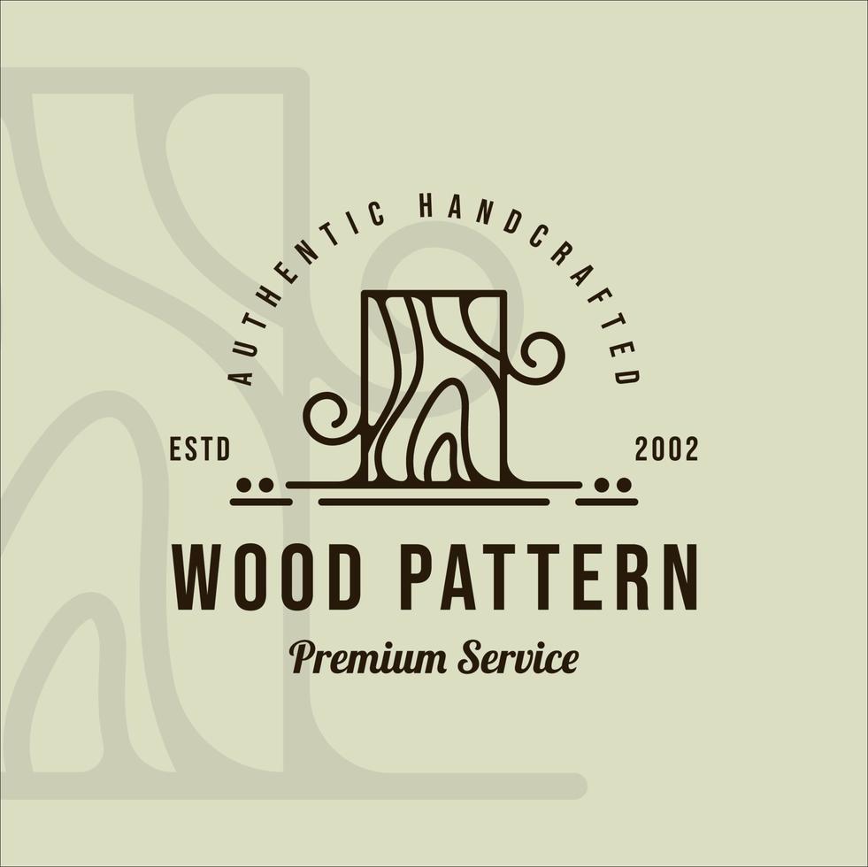 wood pattern for woodworker logo line art vintage vector illustration template icon graphic design. carpentry sign or symbol for professional carpenter with typography style