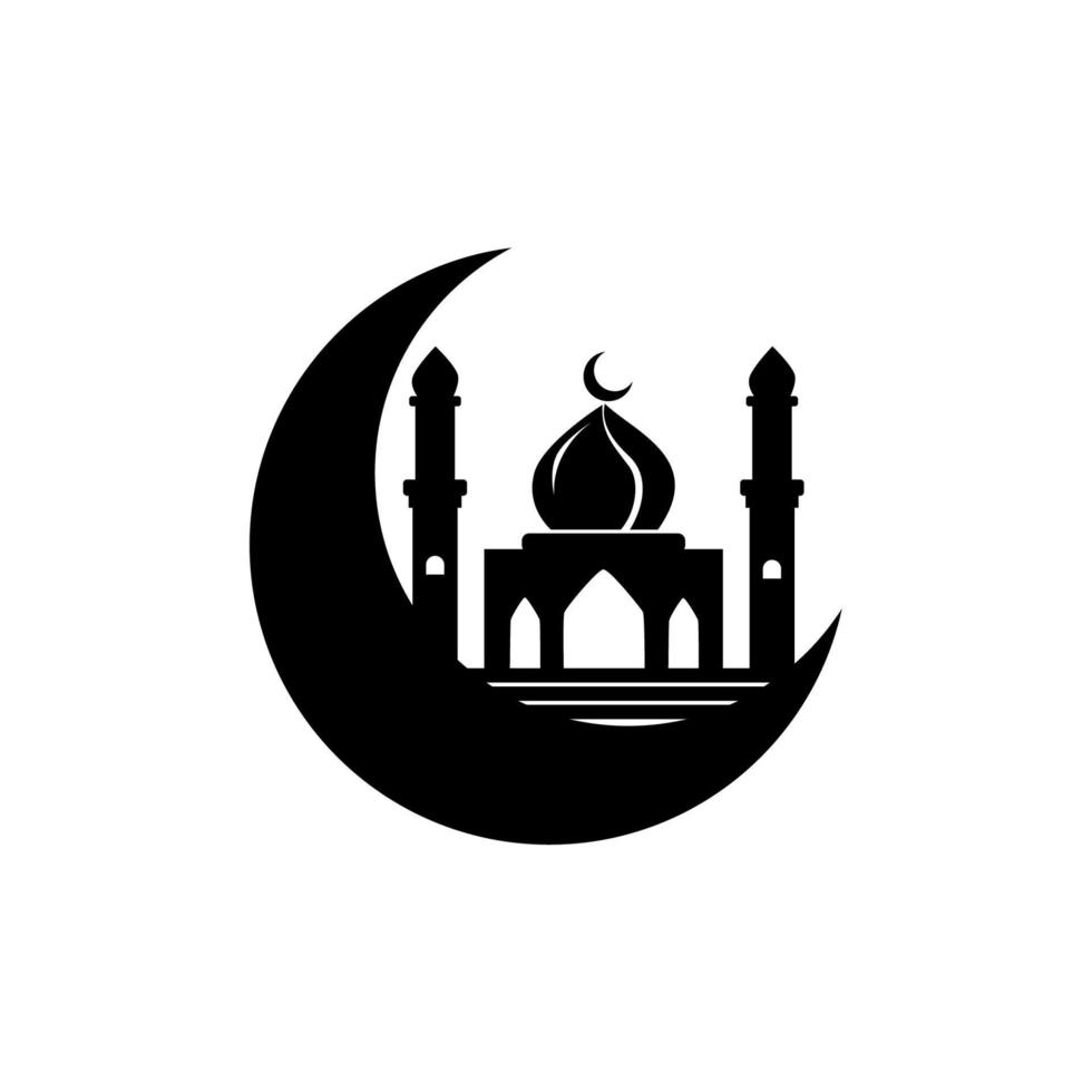 Vector illustration of a Muslim Mosque Silhouette