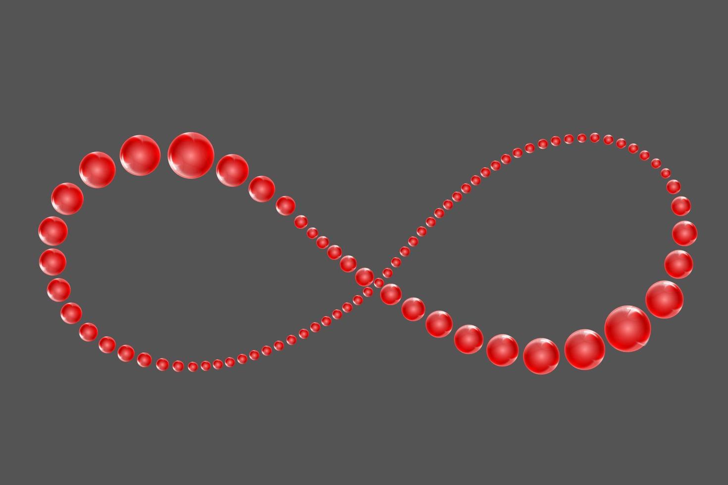 Infinity sign from red beads vector