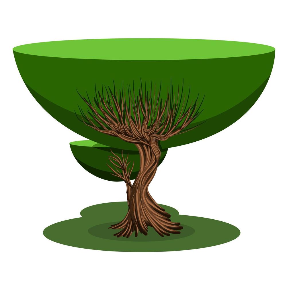 imagen vectorial aislada sobre fondo blanco. un árbol poderoso con una copa esponjosa. concepto. eps 10 vector