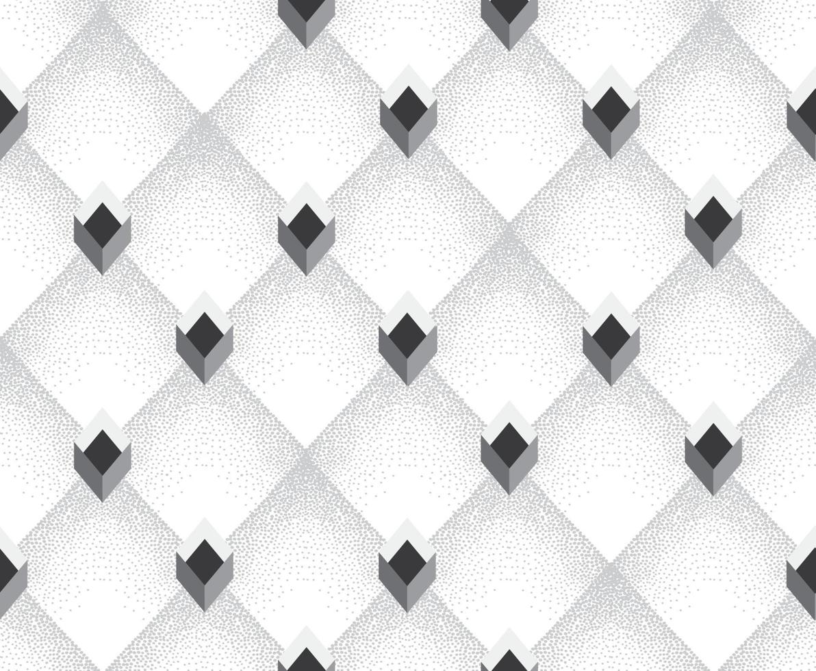 patrón geométrico sin fisuras con cubos tridimensionales. Fondo ornamental de forma cuadrada de mosaico abstracto. adorno de diamantes vector