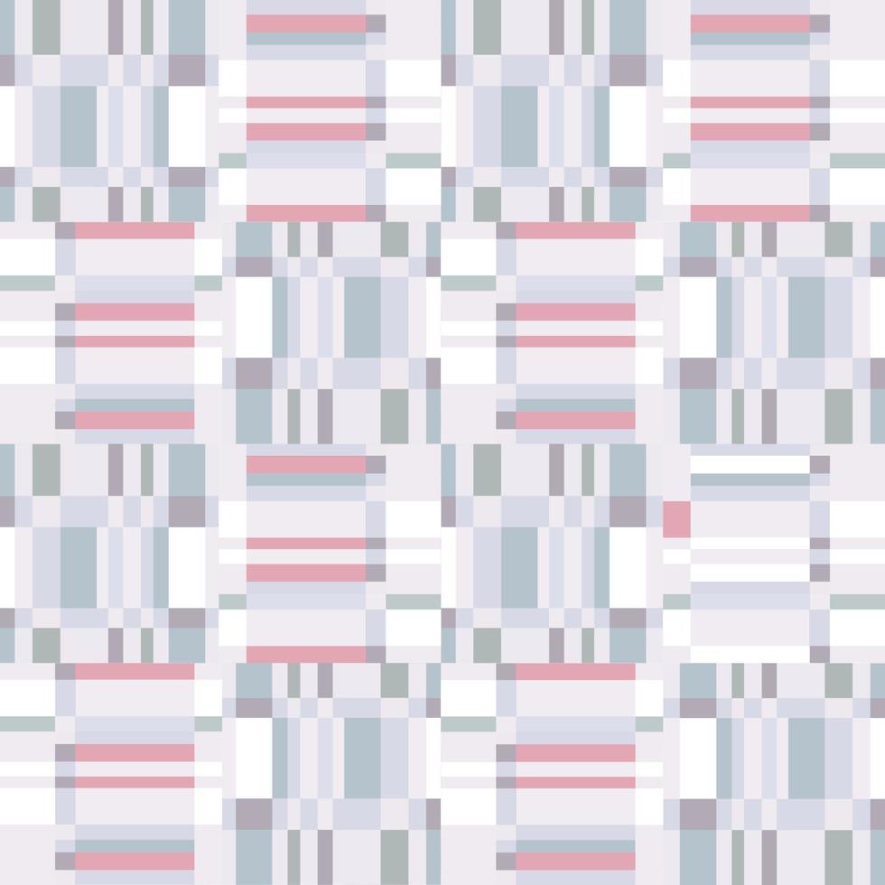 Artistic pix matrix tile textile. Abstract geometric seamless pattern. Square stripe ornament vector