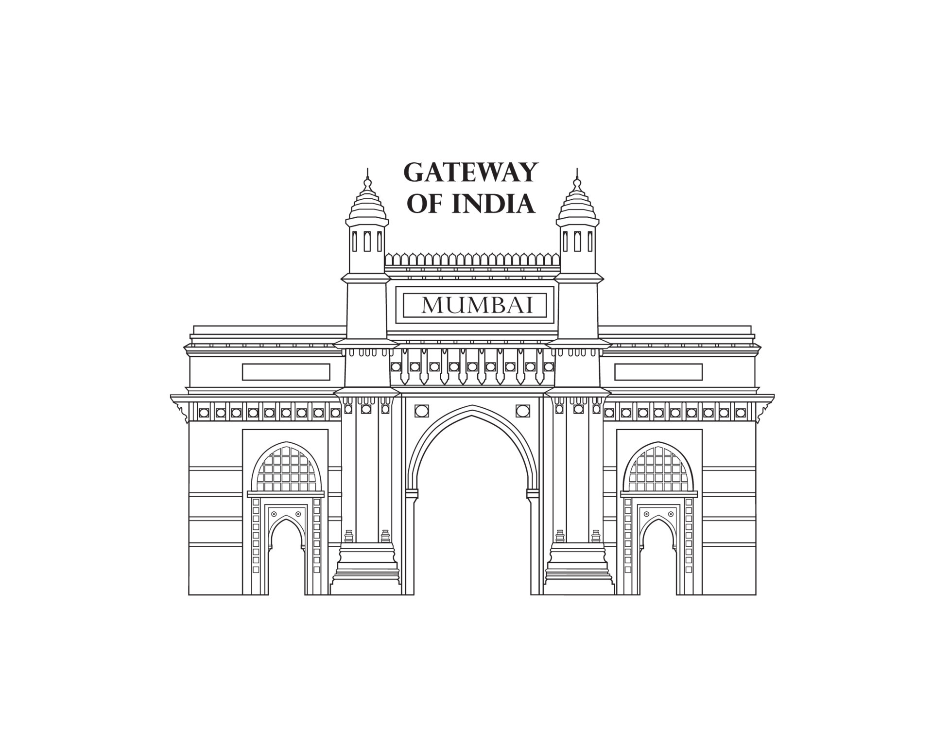 Gateway Of India Vector Art Icons and Graphics for Free Download