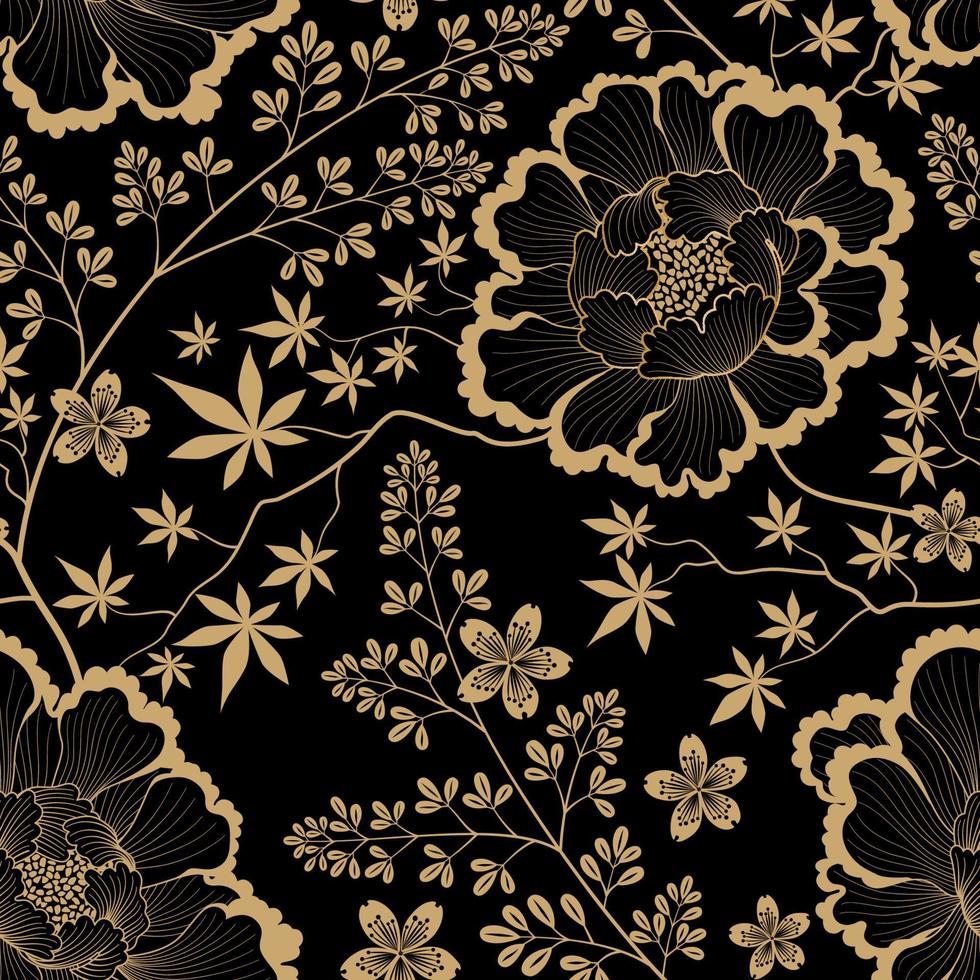 Floral pattern. Flower seamless background. Flourish ornamental garden ...