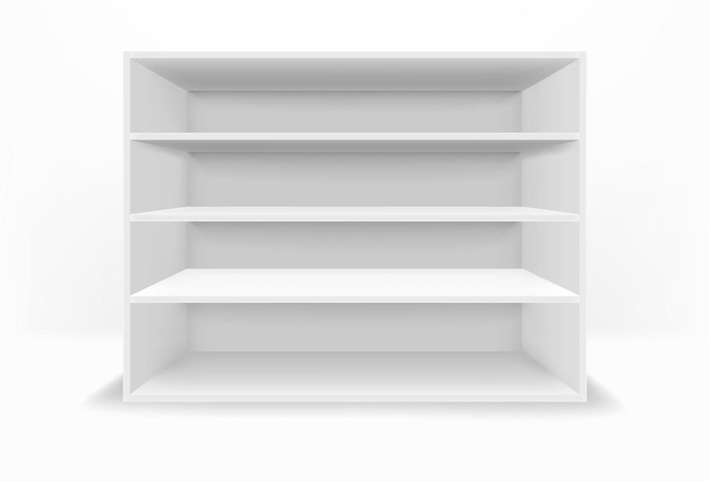 Empty white clean show case in bright interior vector