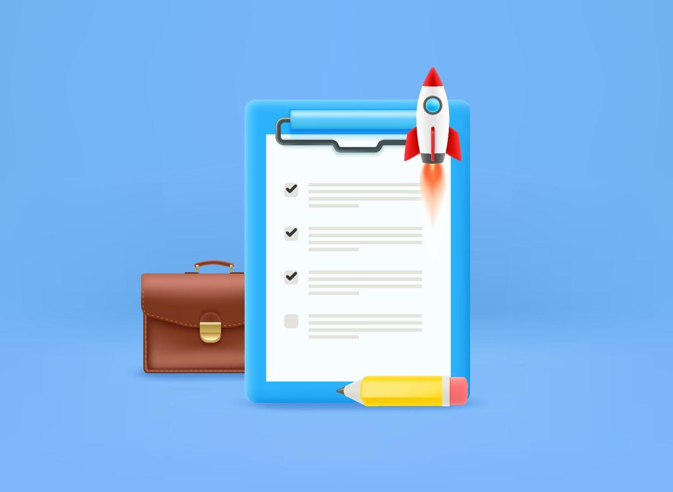 Business meeting agenda concept. 3d vector icon