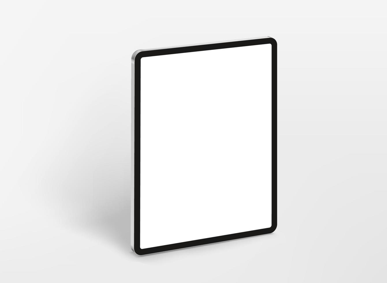 tableta moderna en perspectiva con pantalla en blanco. ilustración vectorial 3d realista vector