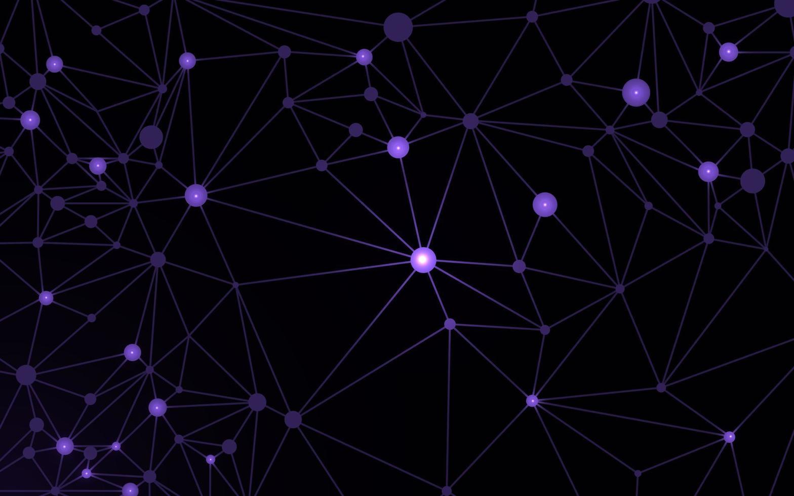 Purple and violet abstract geometric background in ai. Plexus line data structure. Minimal web illustration for biotechnology sector vector