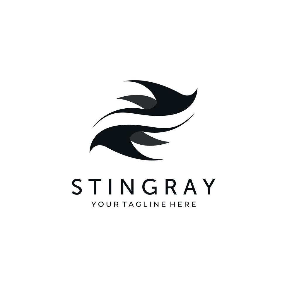 stingray silhouette logo vector illustration template design, manta silhouette logo