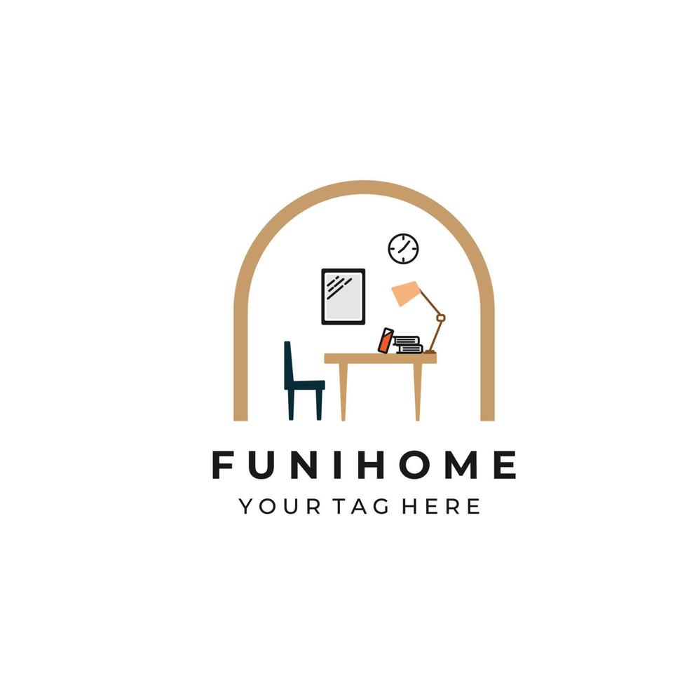 furnhome gráfico vector color logo ilustración diseño