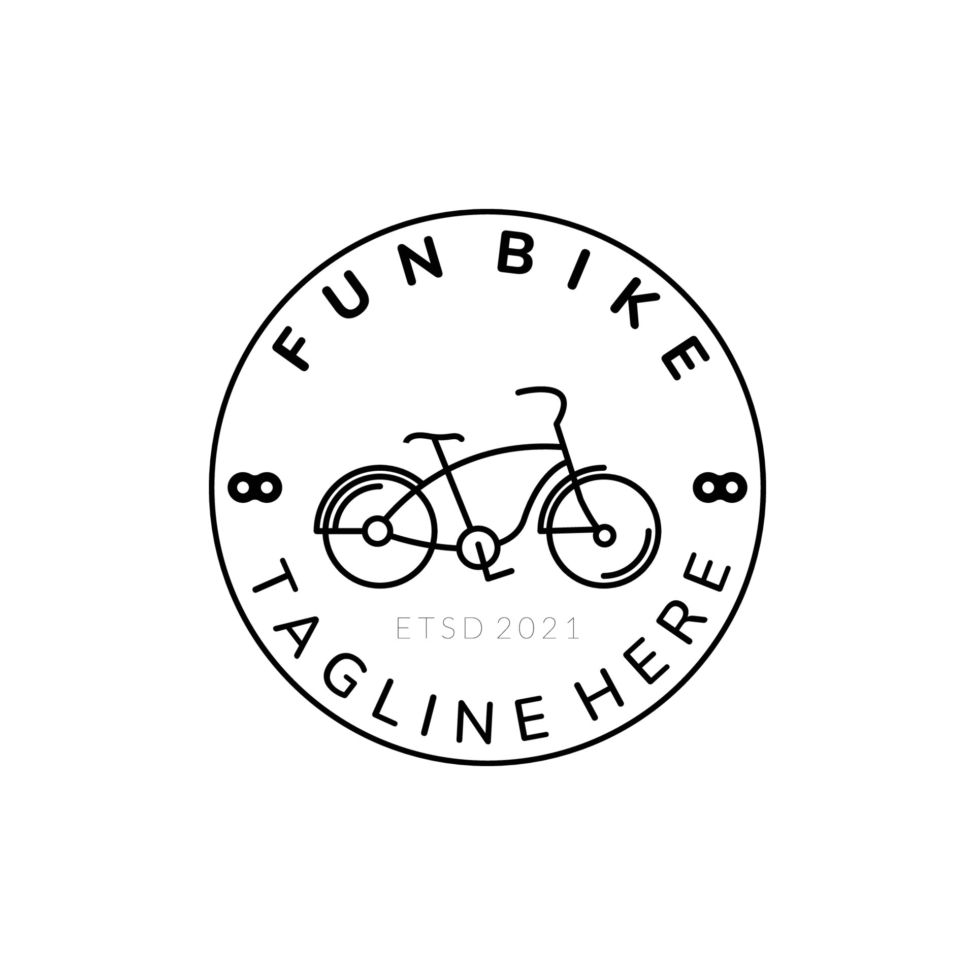 bicycle line art minimalist emblem simple icon logo vector illustration