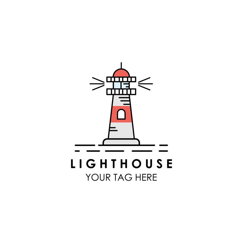 lighthouse logo color vector illustration design