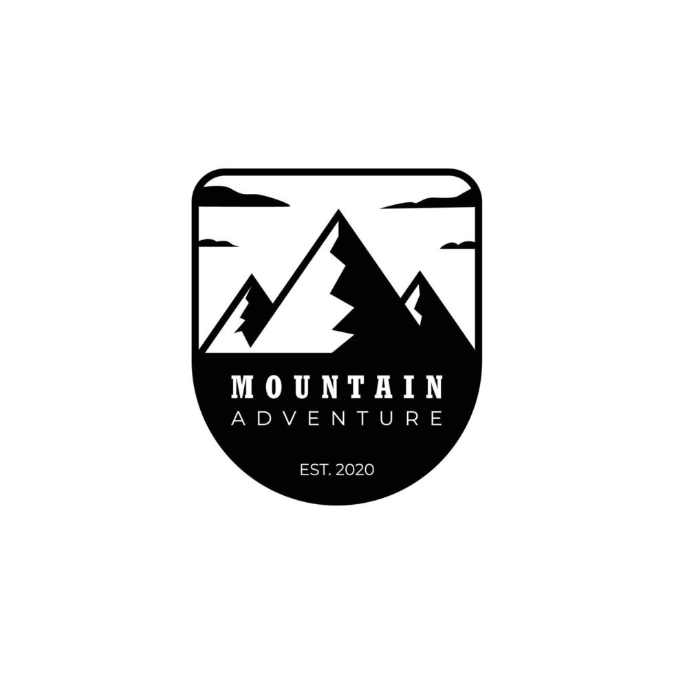 Diseño gráfico del ejemplo del vector de la silueta del logotipo de la montaña