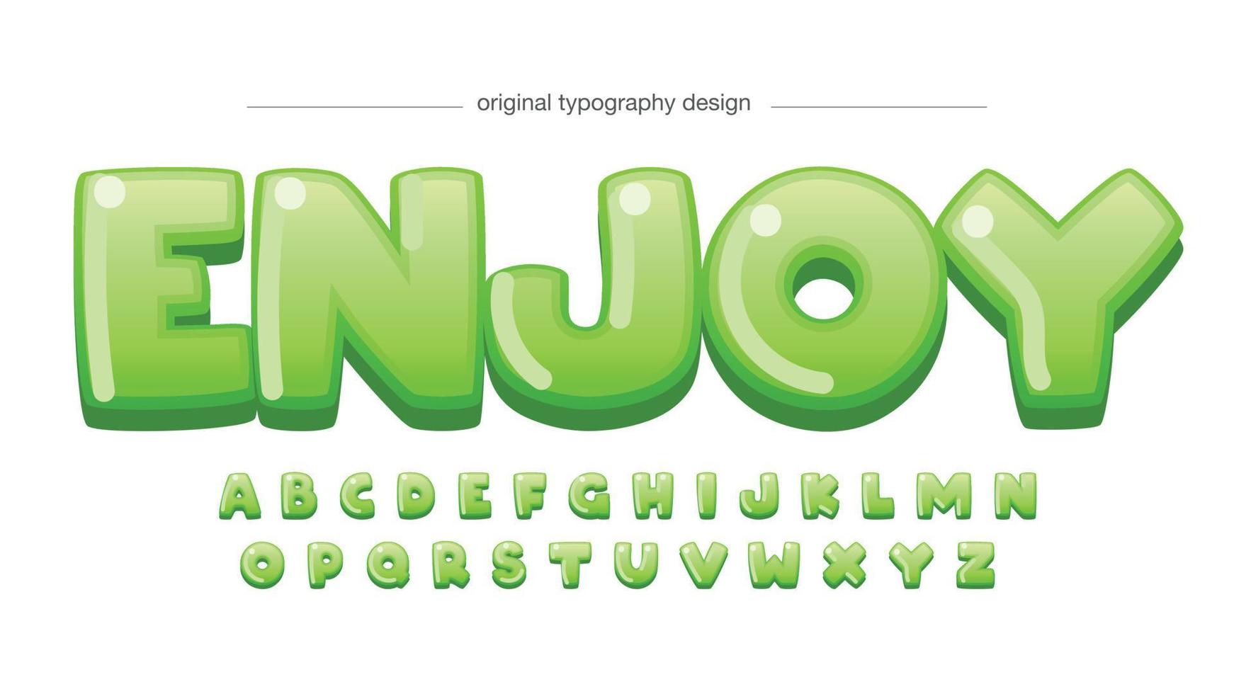 green bubble cartoon glossy font vector