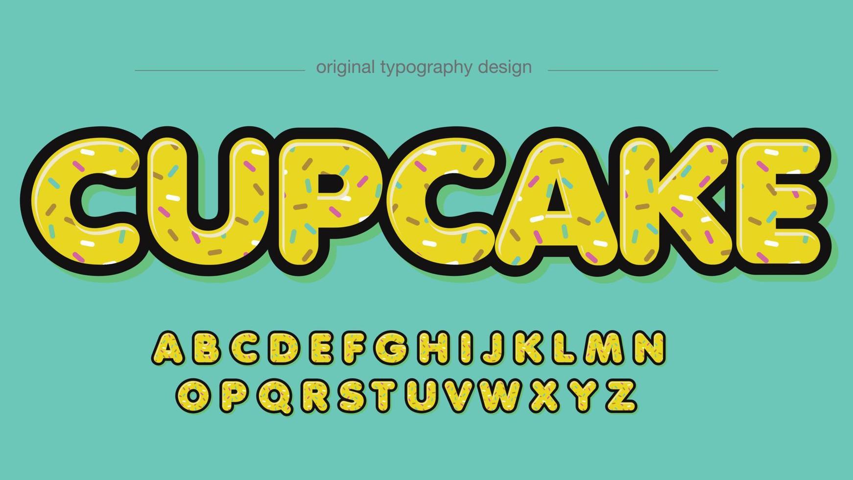 yellow candy pattern cartoon typography vector