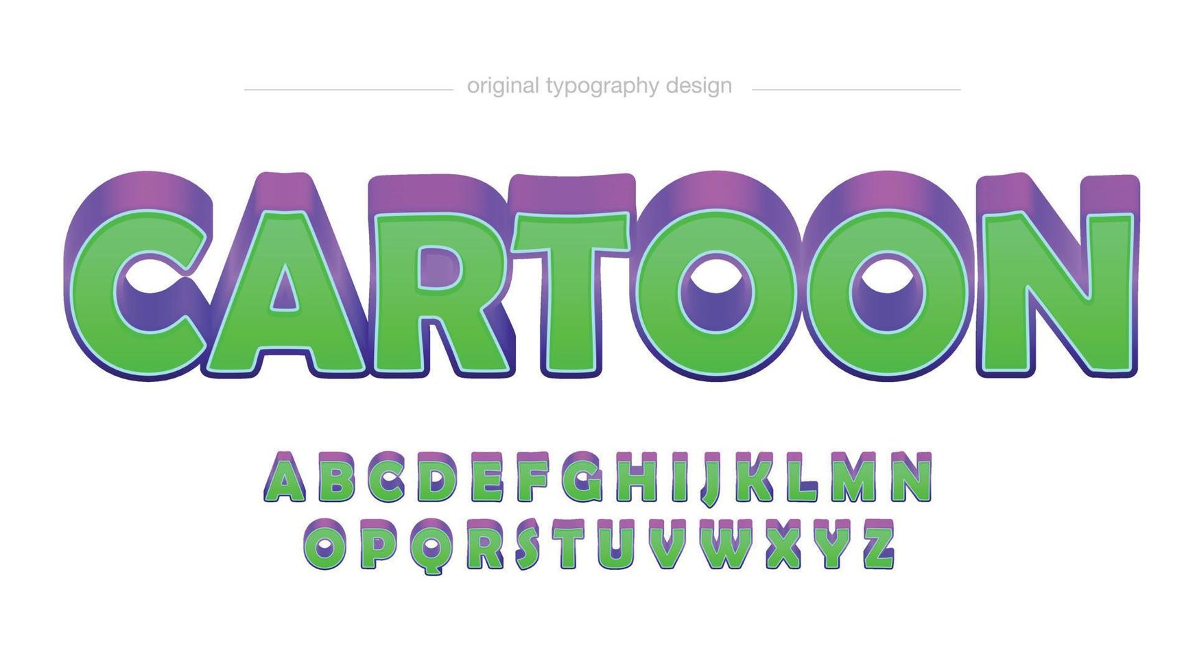 green and purple 3d cartoon typography vector