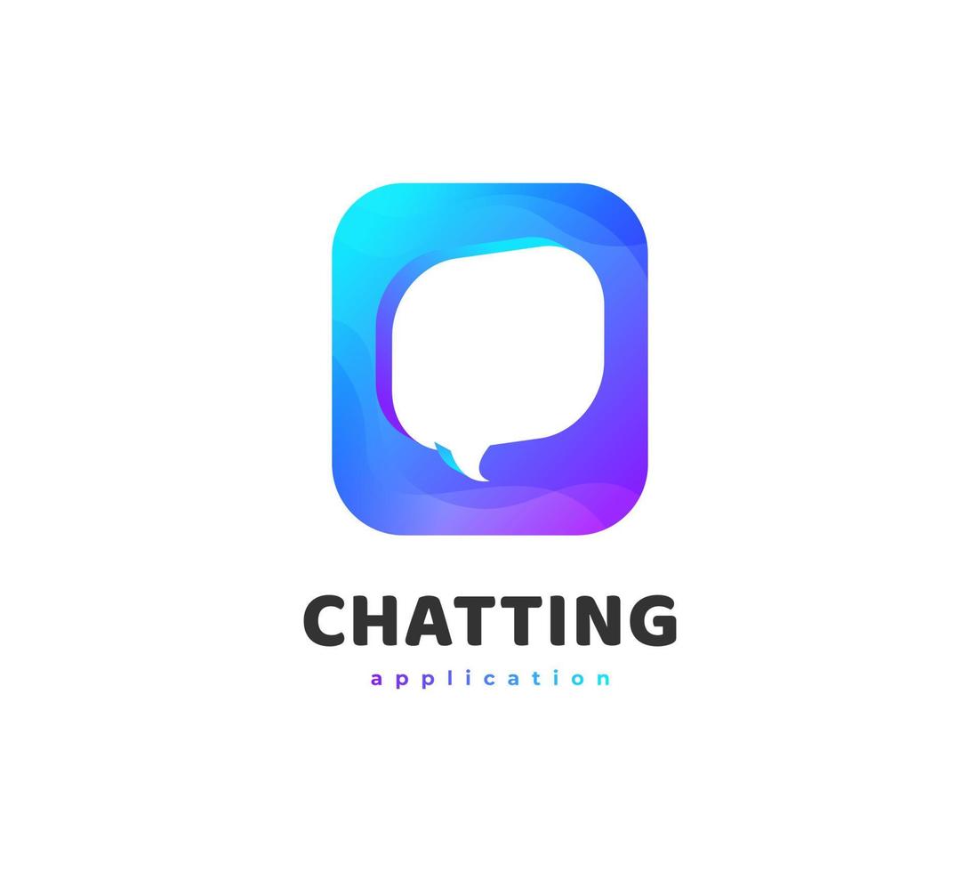 3D Colorful Bubble Chat Logo Template Vector. Chat App Logo or Icon. Talk Bubble Speech Icon vector