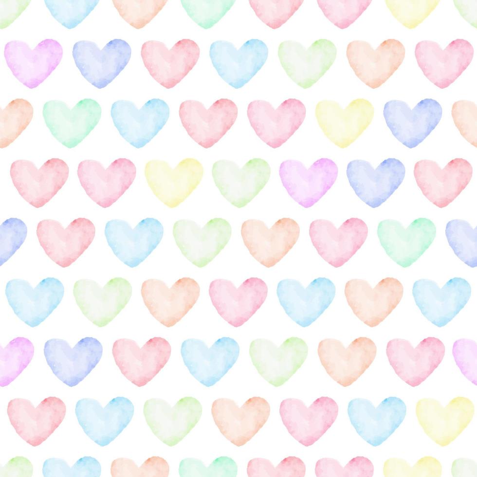 rainbow pastel watercolor heart seamless pattern eps10 vectors illustration