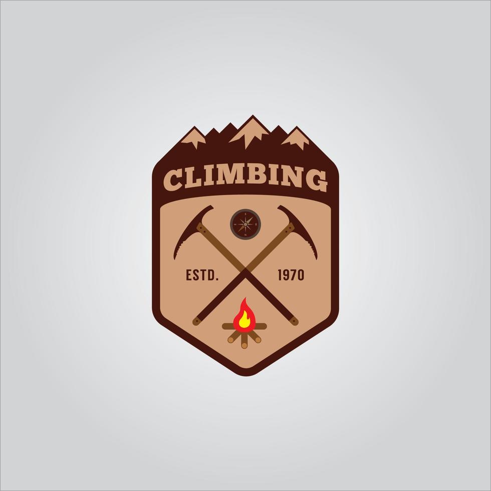 simple logo camping adventure in mountains and nature. vector