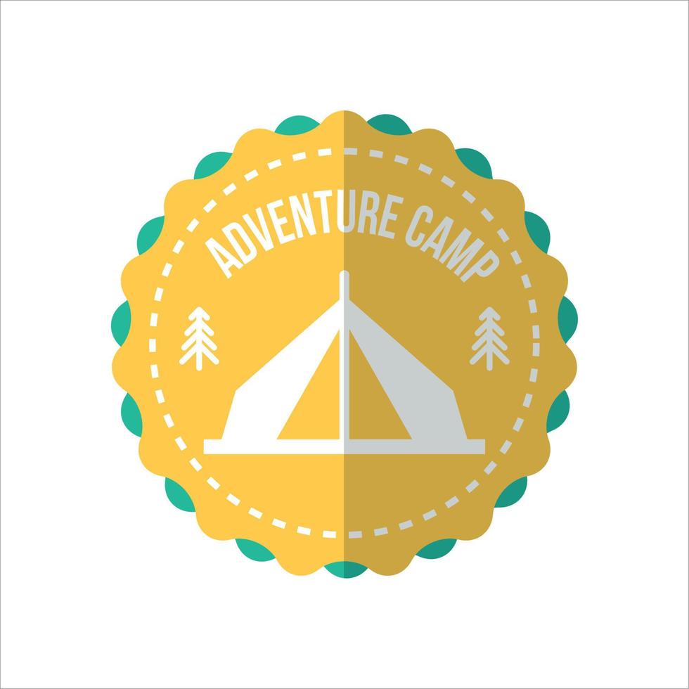 simple logo camping adventure in mountains and nature. vector