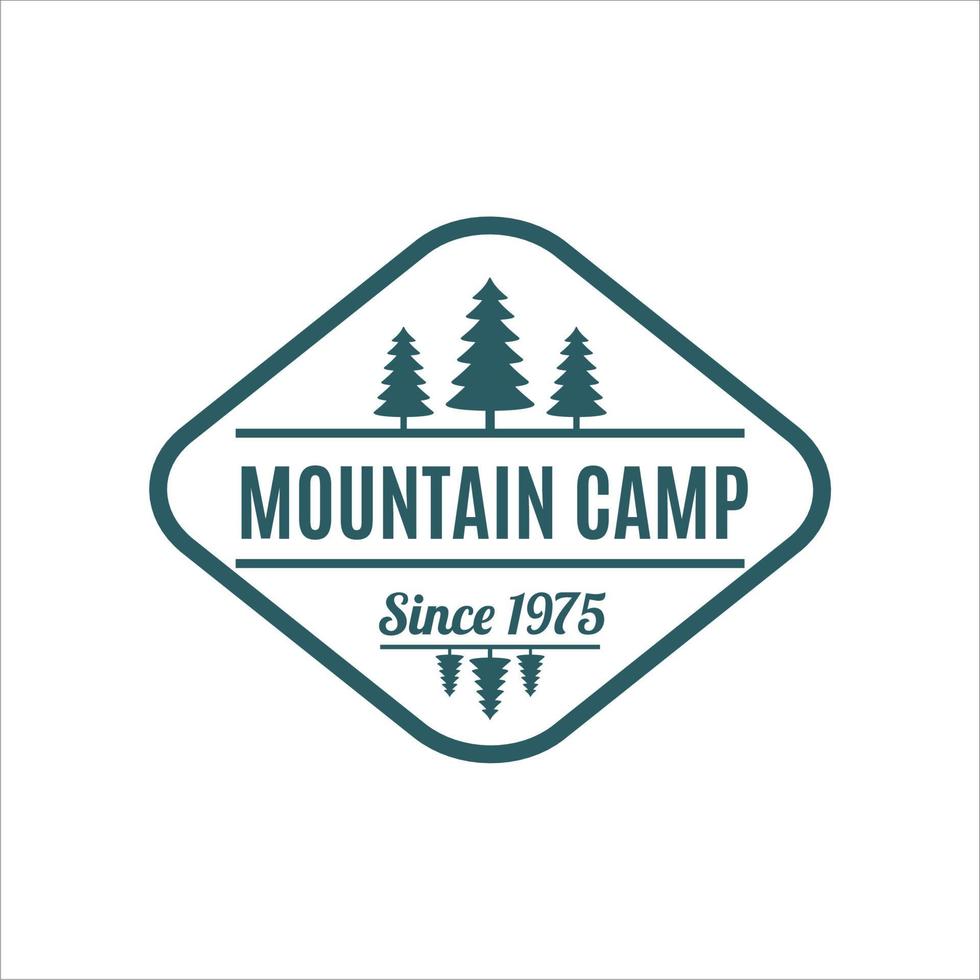 logo illustration of camping and adventure in the wild and mountains vector