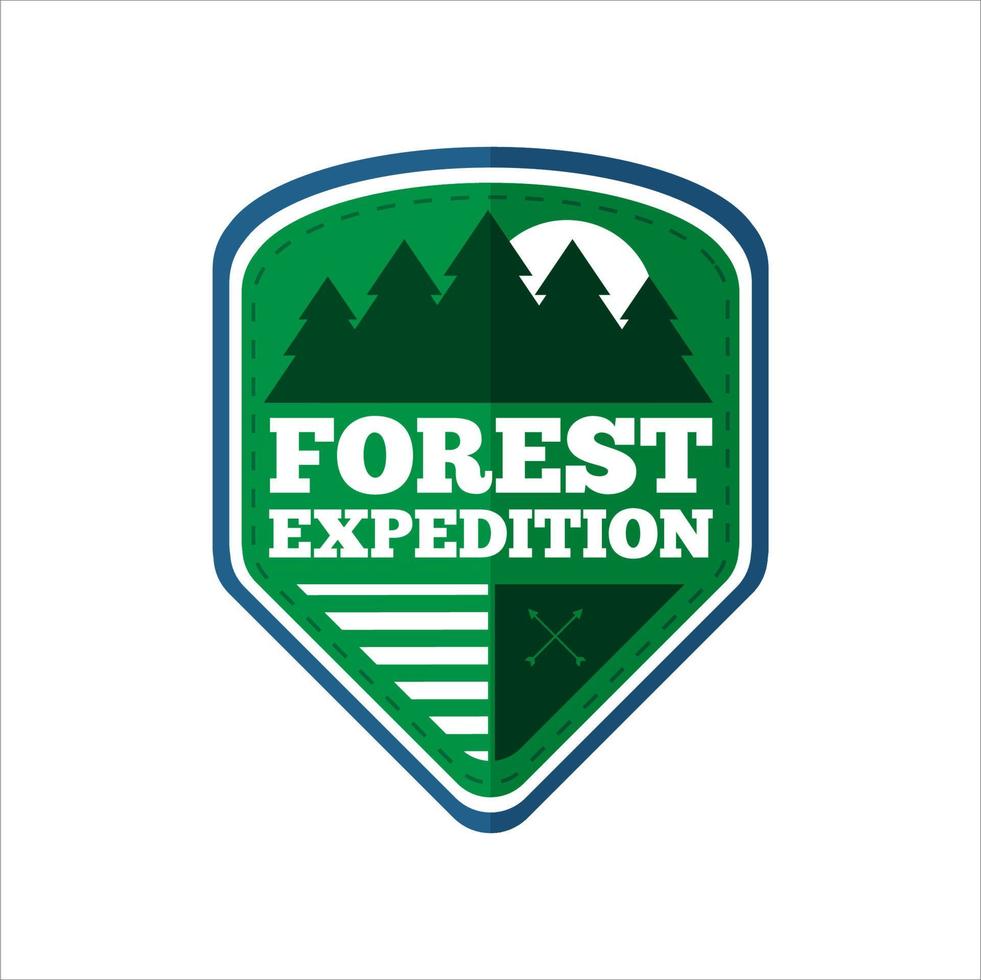 simple logo outdoor adventures and expeditions in mountains, forests and nature vector