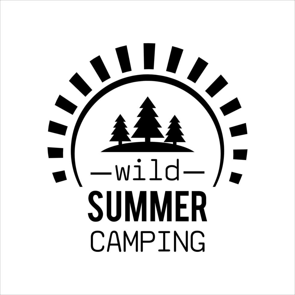 logo illustration of camping and adventure in the wild and mountains vector