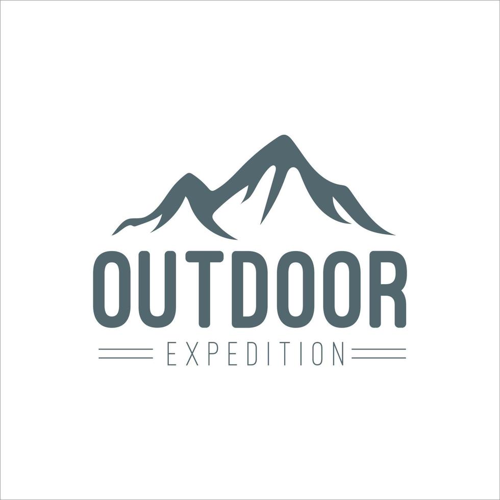 simple logo outdoor adventures and expeditions in mountains, forests and nature vector