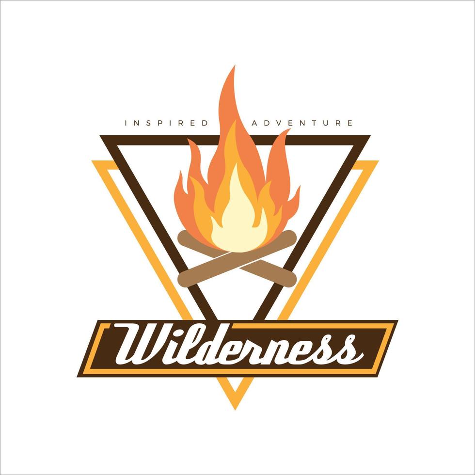 simple logo outdoor adventures and expeditions in mountains, forests and nature vector