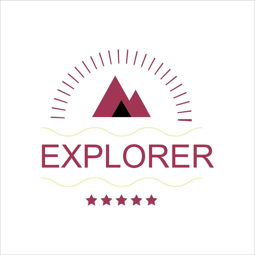 simple logo outdoor adventures and expeditions in mountains, forests and nature vector