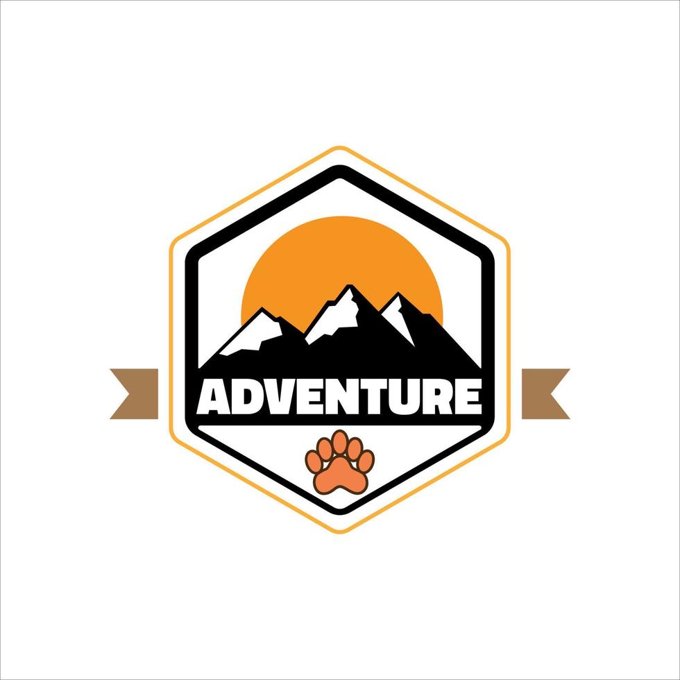 simple logo outdoor adventures and expeditions in mountains, forests and nature vector