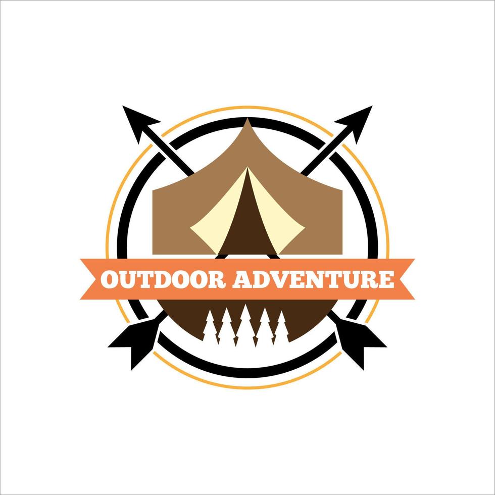 simple logo outdoor adventures and expeditions in mountains, forests and nature vector