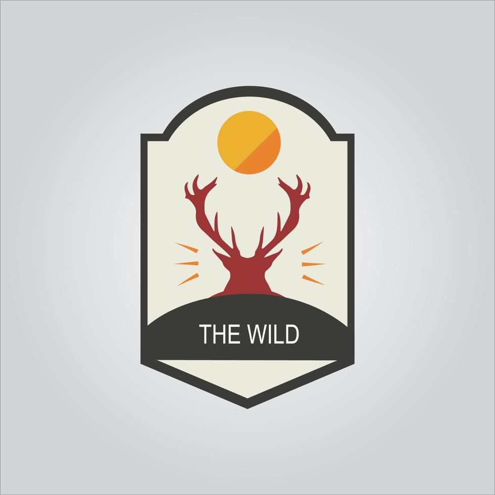 simple logo camping adventure in mountains and nature. vector