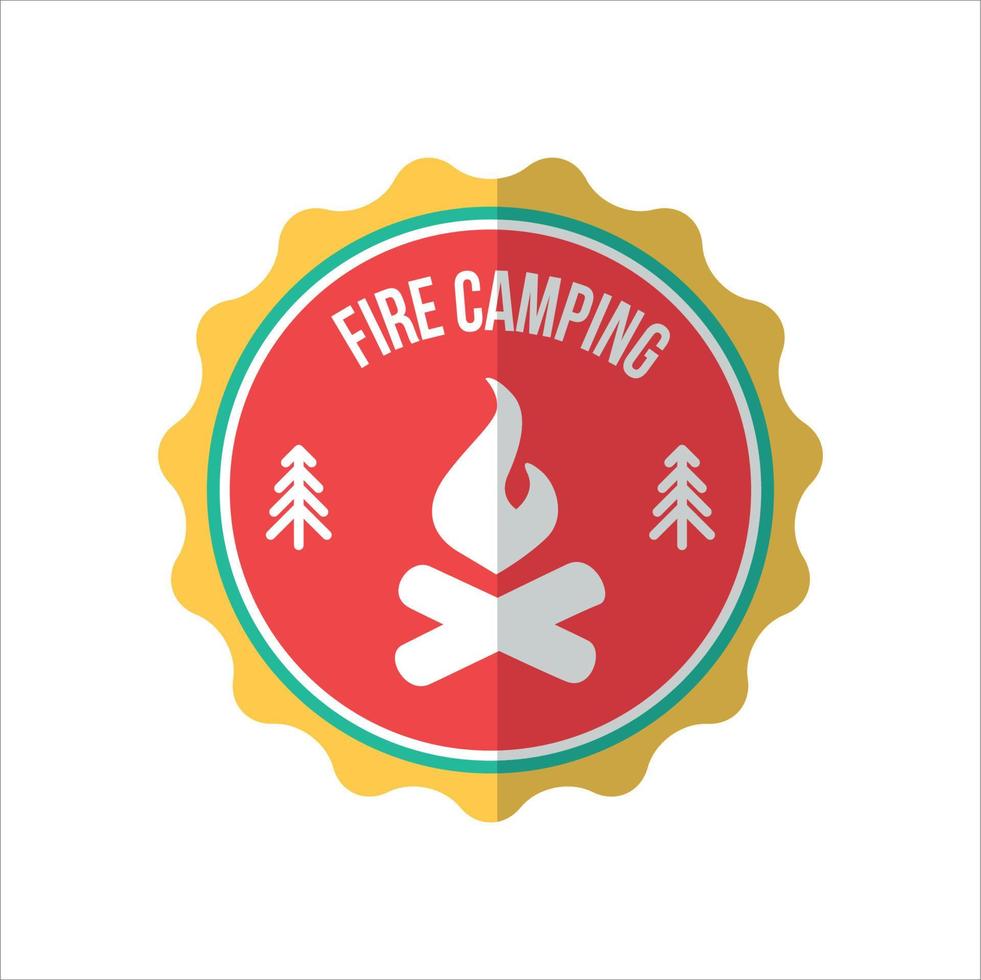 simple logo camping adventure in mountains and nature. vector