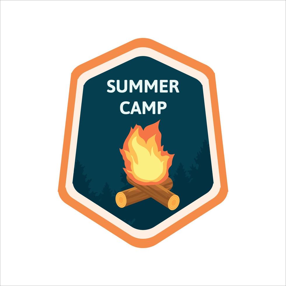 simple logo camping adventure in mountains and nature. vector