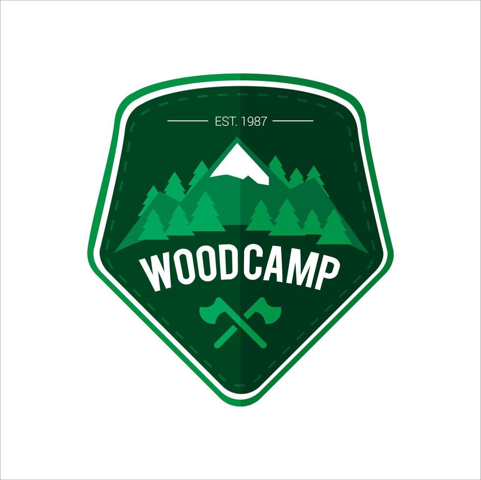 simple logo outdoor adventures and expeditions in mountains, forests and nature vector