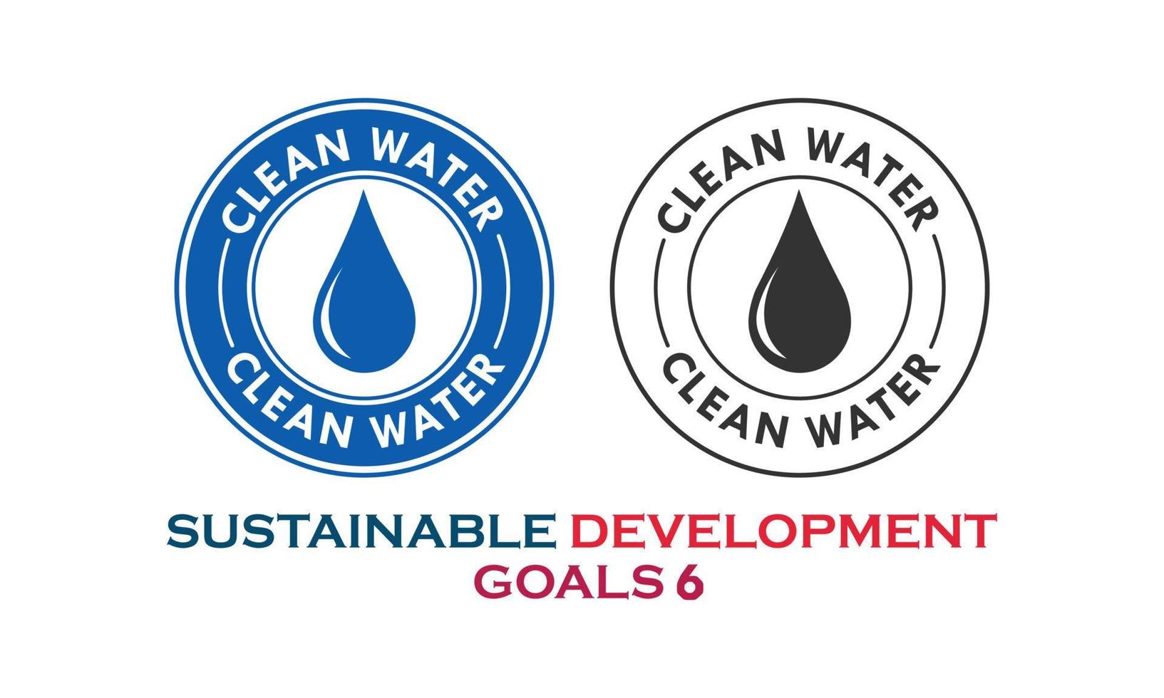 sustainable development goals, clean water item vector