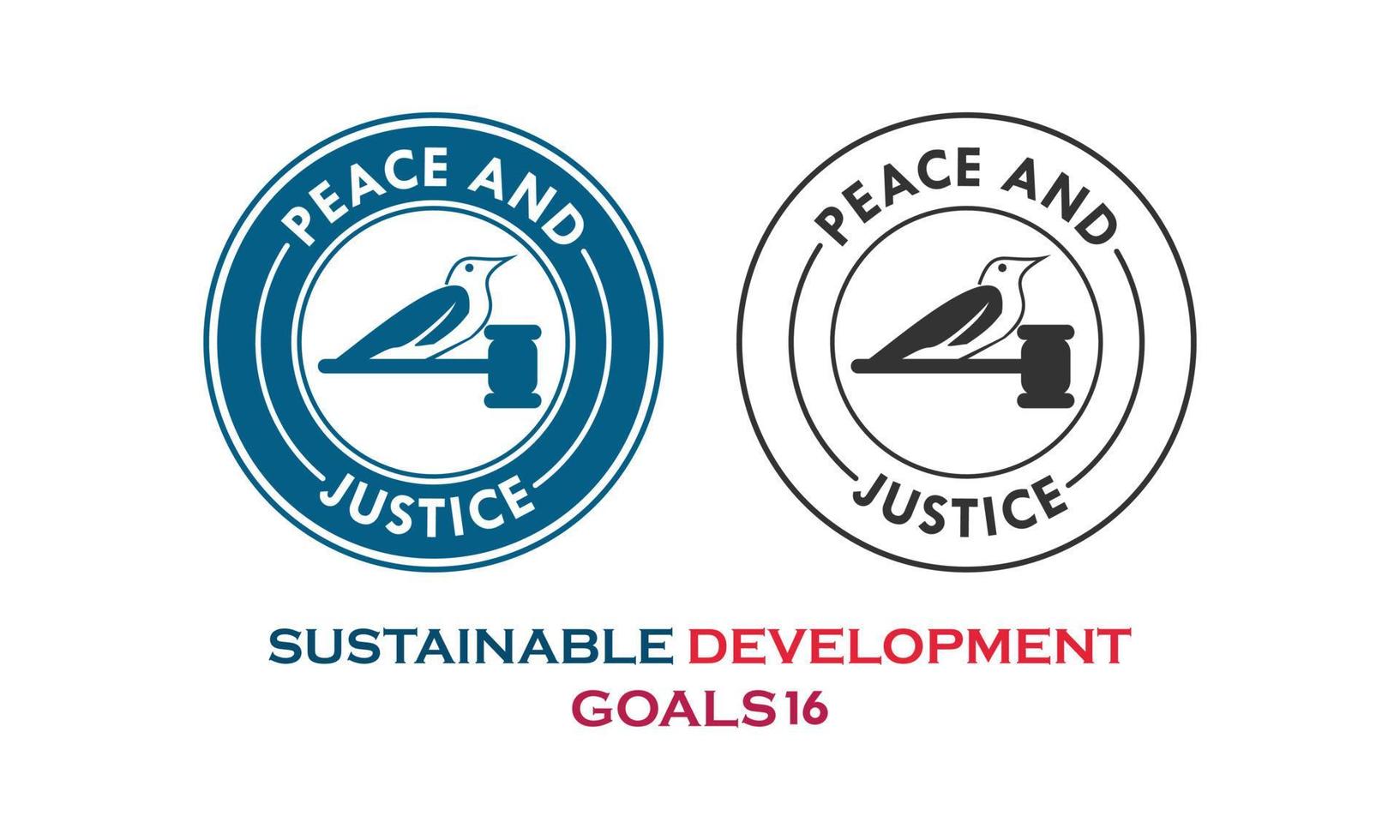 sustainable development goals, peace and justice item vector