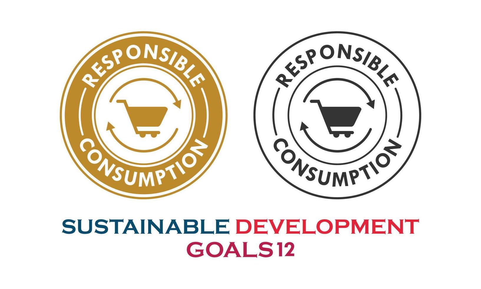 objetivos de desarrollo sostenible, elemento de consumo responsable vector