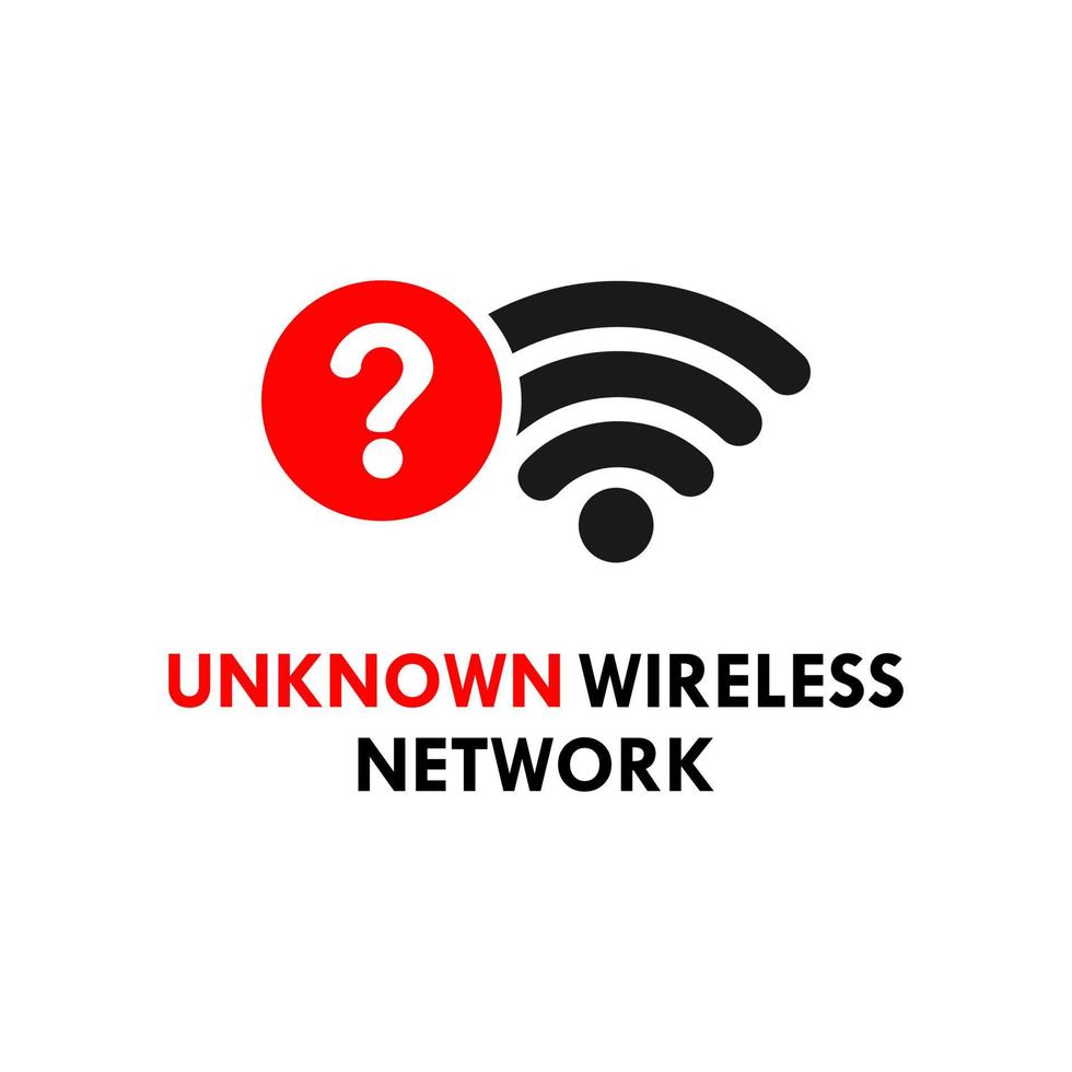 Unknown wireless network symbol logo template illustration vector