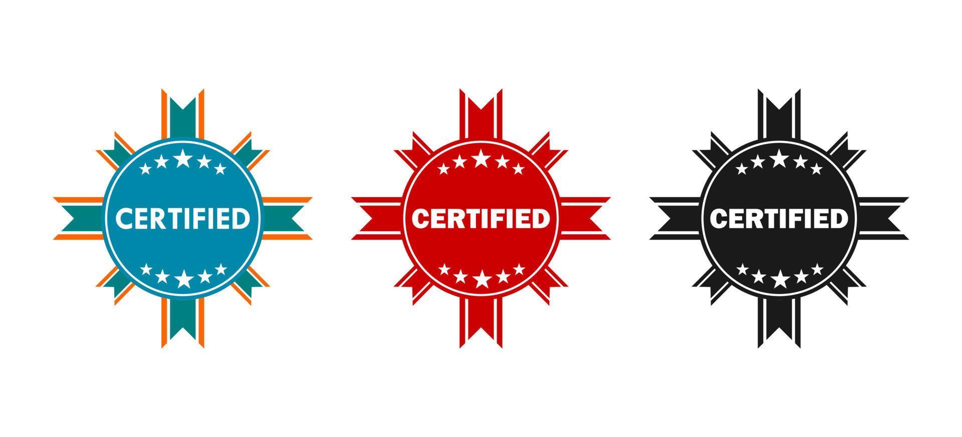 Certified badge design logo template illustration vector