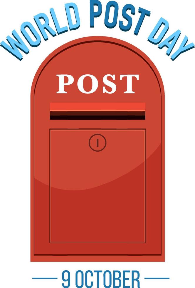 World Post Day banner with a postbox vector