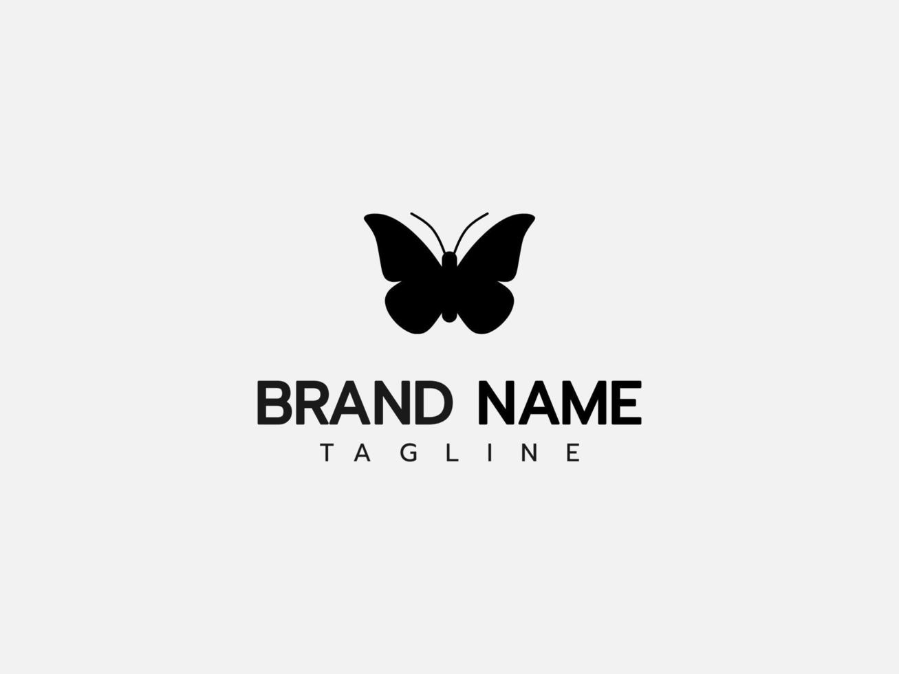 silueta de mariposa de logotipo simple vector