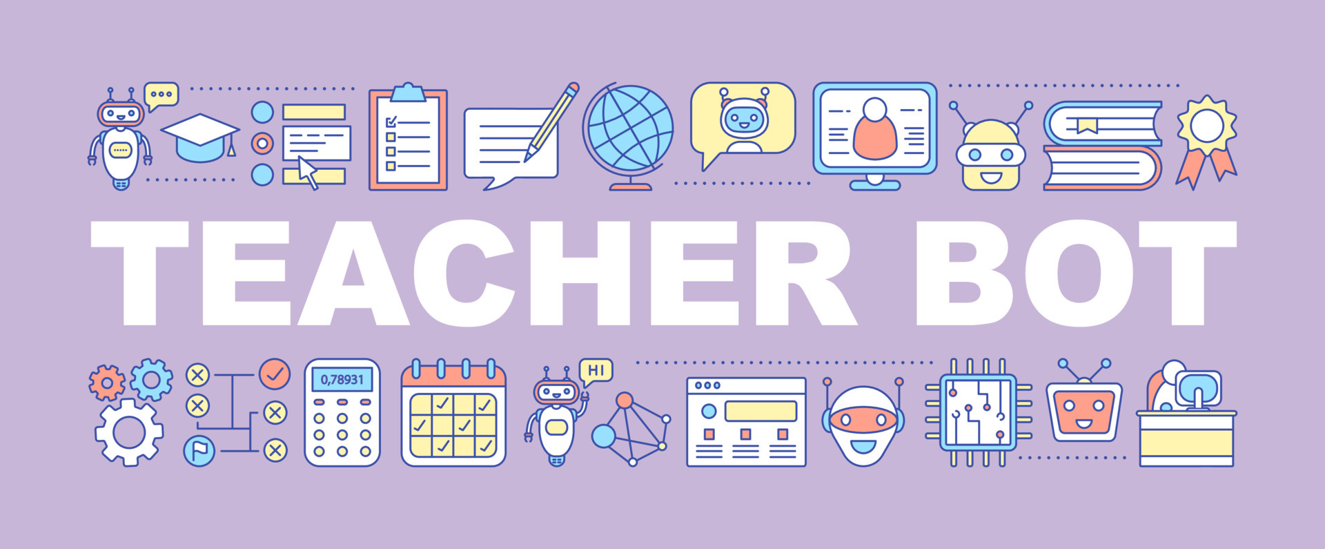 Teacher bot. Баннер my bot. word reviews banner.