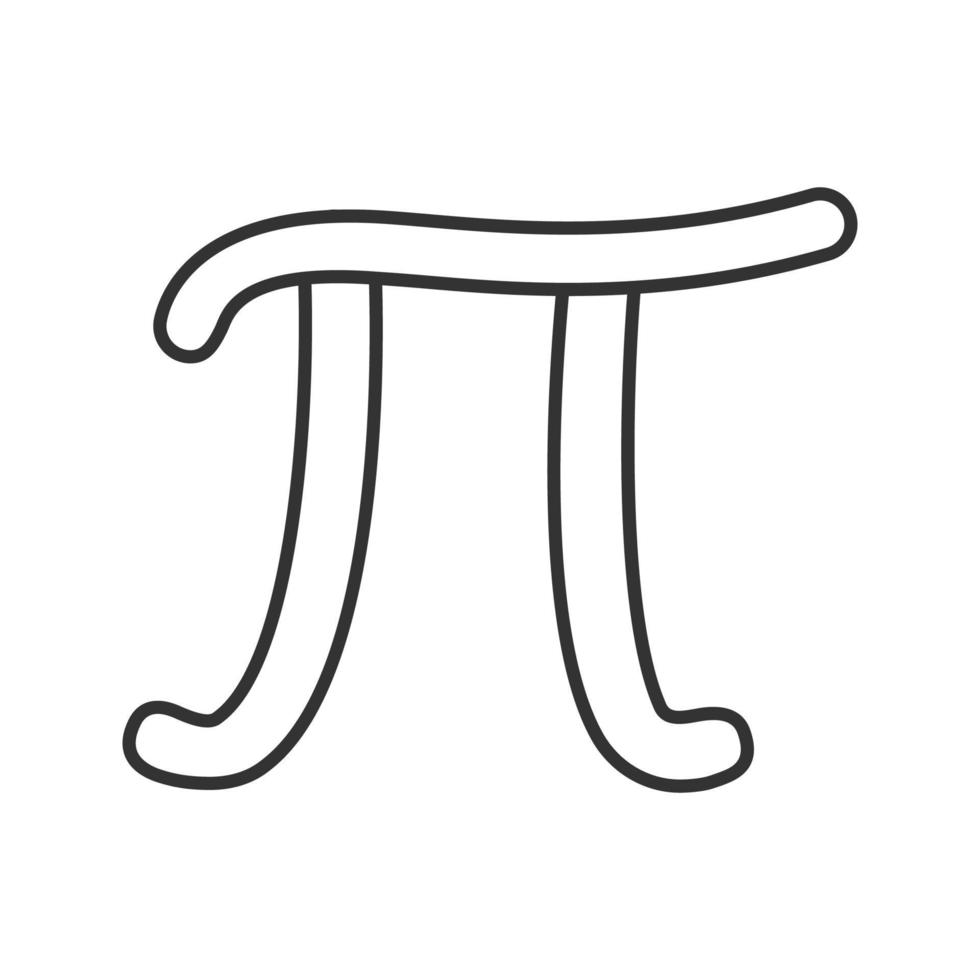 Pi linear icon. Thin line illustration. Mathematical constant. Contour symbol. Vector isolated outline drawing