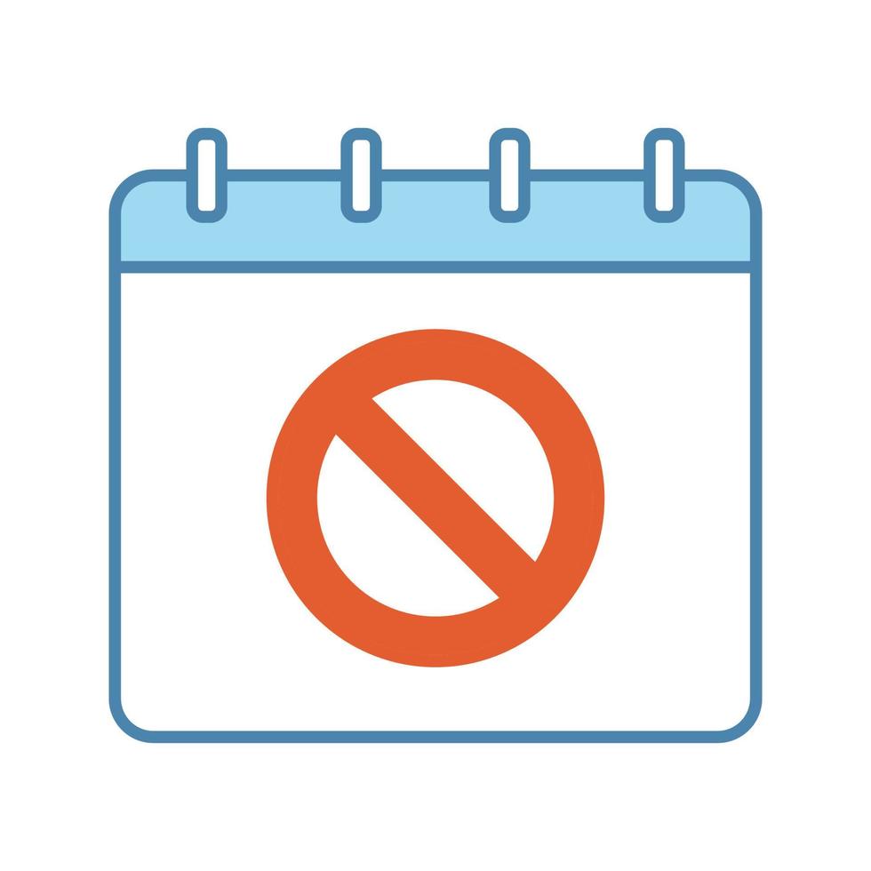 Protest event date color icon. Political and social movements calendar. Protest action planning. Proper time. Calendar page with stop sign. Isolated vector illustration